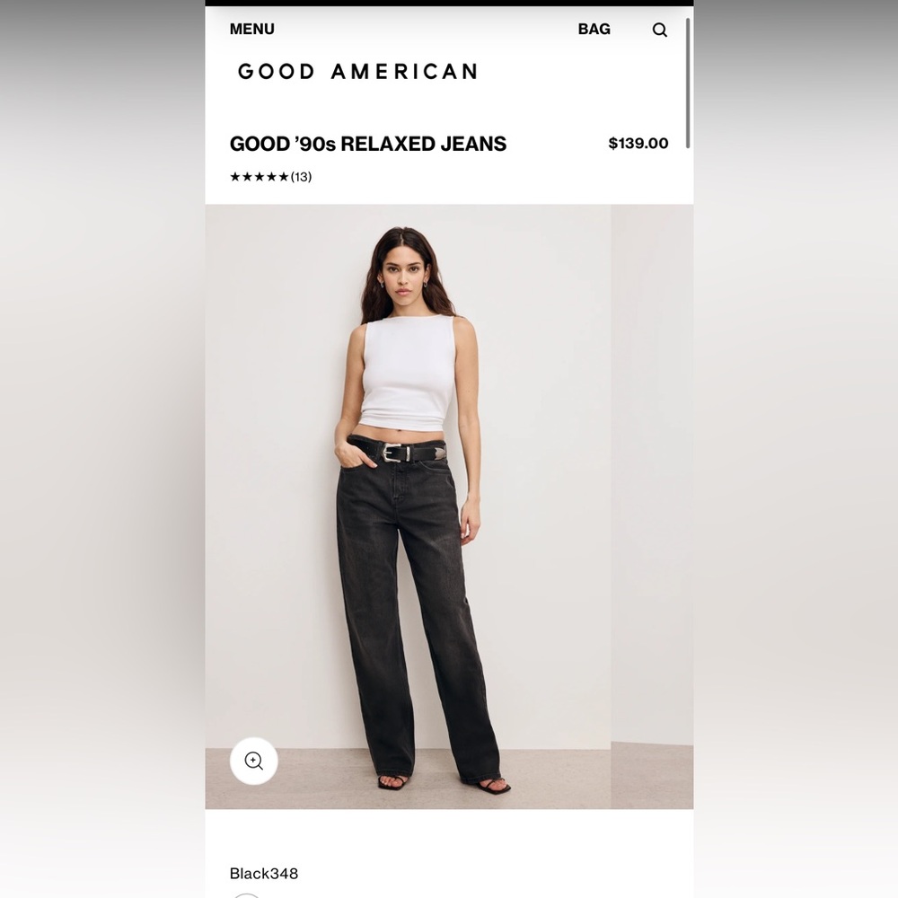 Good American Women's Black '90s Relaxed Jeans